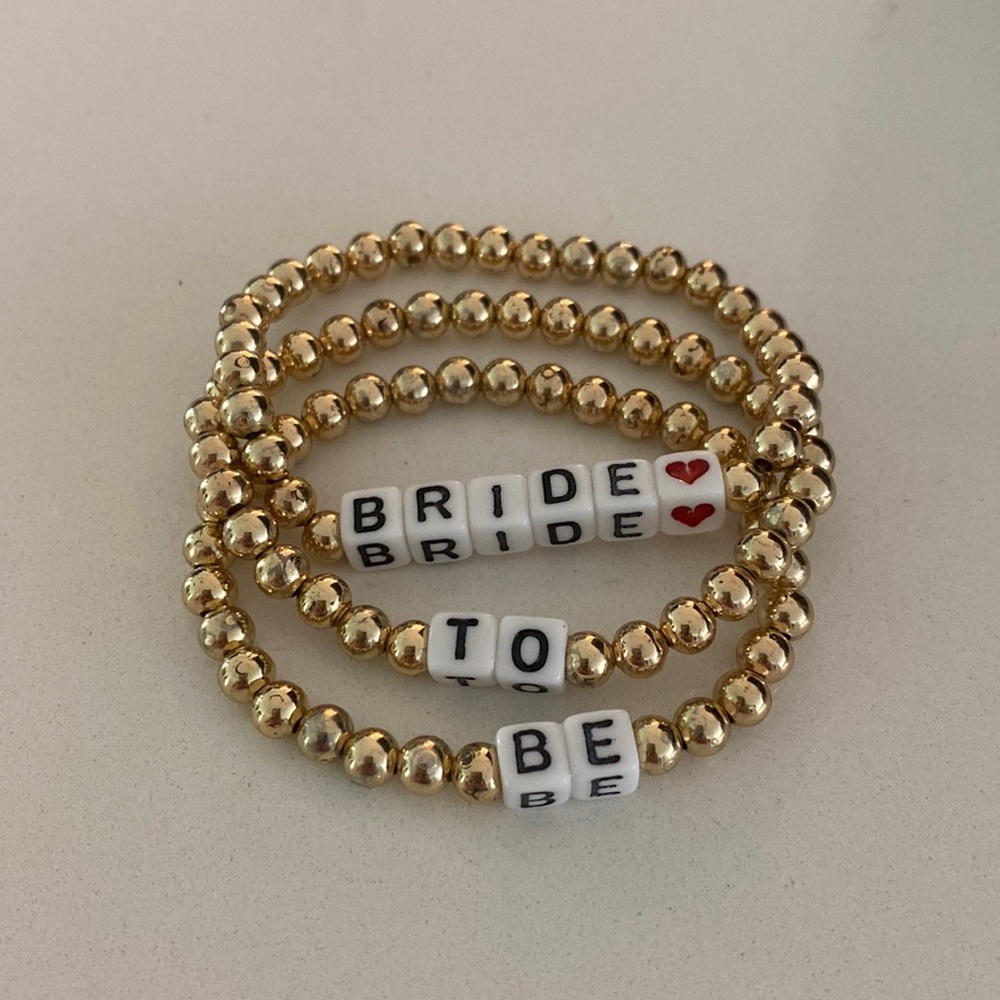 Bride to be bracelet set - gold